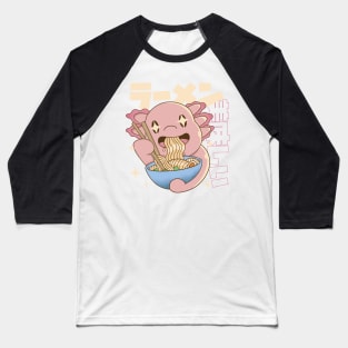 Plush Axolotl Ramen Shirt Kawaii Stuff Japanese Ramen Bowl Baseball T-Shirt